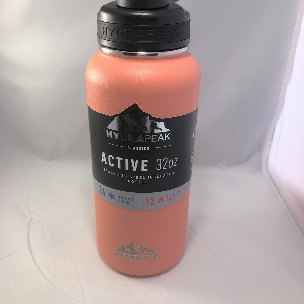 HYDRAPEAK Active 32oz Peach Water Bottle